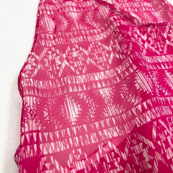 FRANCESCA’S COLLECTION Women's Aztec Sheer Racerback Fringe Swim Coverup M/L - Picture 4 of 11